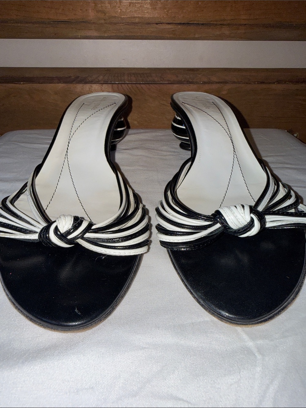 kate spade Black and White Knotted Slingback Mules - Picture 8 of 8